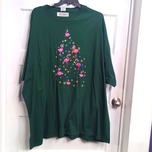 Flamingo Christmas Shirt-6X